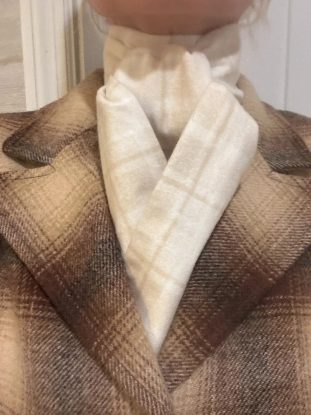 THERMAL WINTER Classic Shaped Equestrian Fox Hunting Stock Tie tattersall